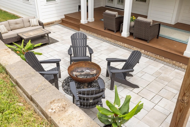 212 Rich Cir, Franklin, TN 37064 - view of patio / terrace featuring an outdoor living space with a fire pit and a deck