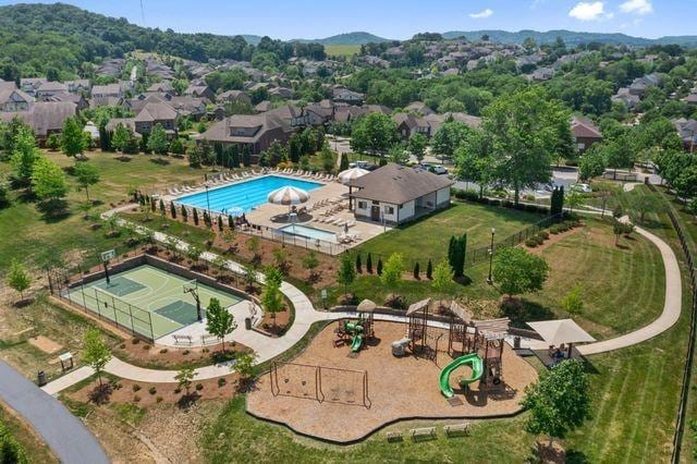 212 Rich Cir, Franklin, TN 37064 - aerial view of residential area with a pool