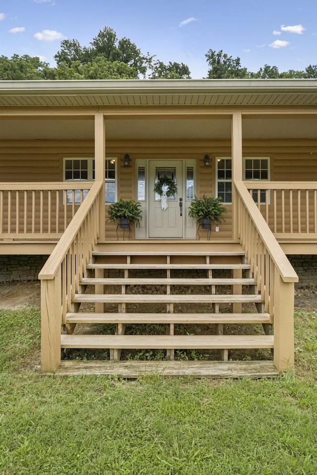 92 Defeated Creek Hwy, Carthage, TN 37030 - property entrance with a porch and faux log siding