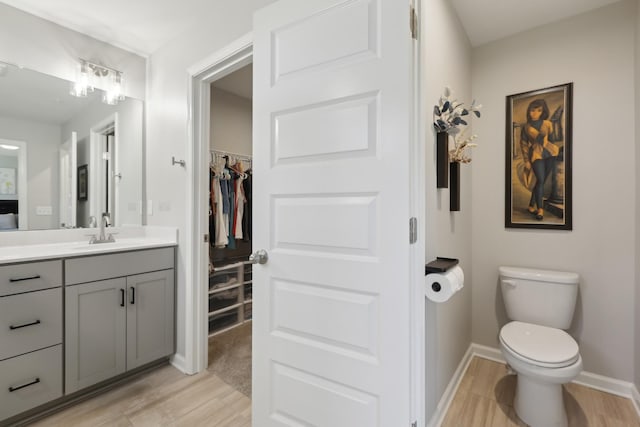 3225 Brookberry Ln, Murfreesboro, TN 37129 - bathroom featuring wood finished floors, vanity, and a walk in closet