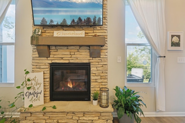 3225 Brookberry Ln, Murfreesboro, TN 37129 - detailed view of wood finished floors and a stone fireplace