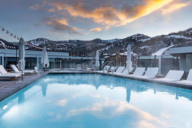 2417 W High Mountain Rd Unit 2109, Park City, UT 84098 - snow covered pool featuring a mountain view