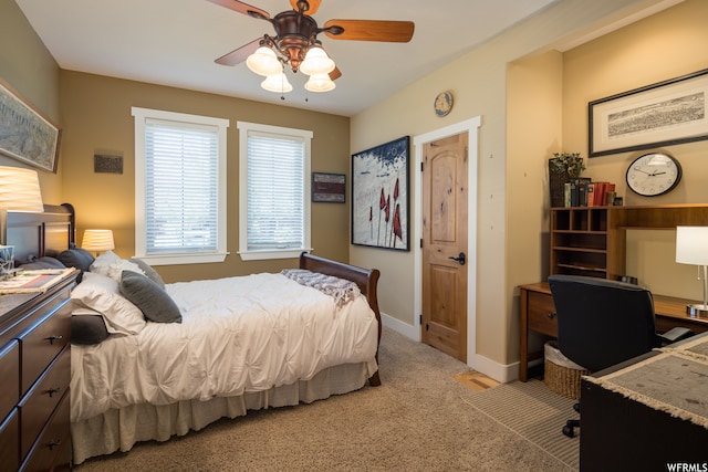 487 Kiva Dr, Moab, UT 84532 - carpeted bedroom featuring ceiling fan