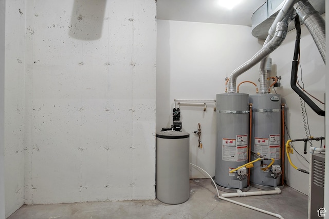 utilities featuring strapped water heater