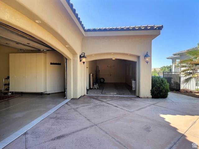view of garage