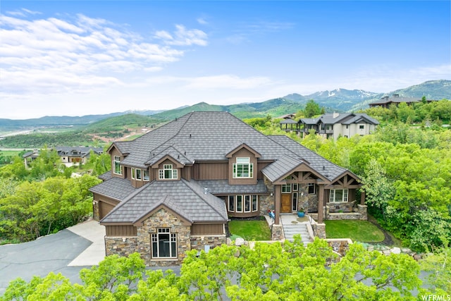 exterior space with a mountain view