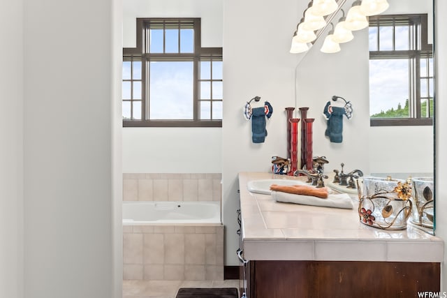 4159 Moose Hollow Rd, Park City, UT 84098 - bathroom featuring tiled bath and vanity
