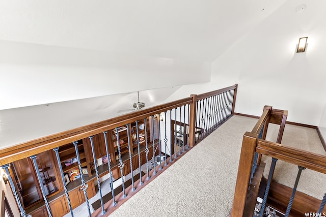 4159 Moose Hollow Rd, Park City, UT 84098 - hallway featuring carpet flooring and vaulted ceiling