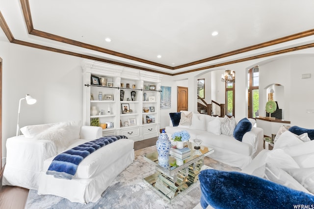 4159 Moose Hollow Rd, Park City, UT 84098 - living room with light wood-type flooring and crown molding