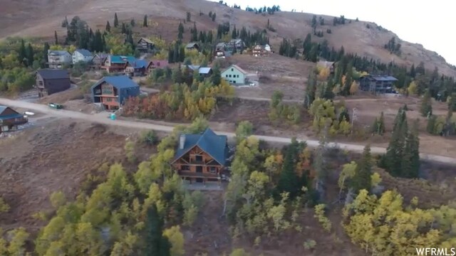 drone / aerial view with a mountain view