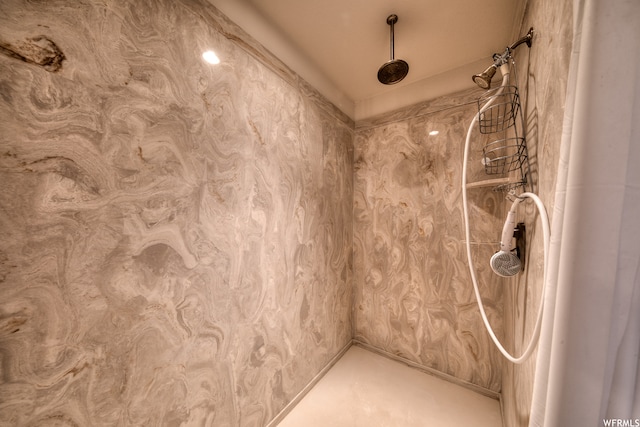bathroom with a shower