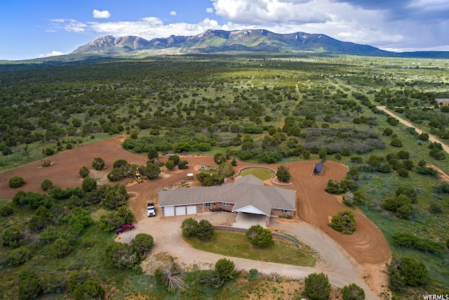 drone / aerial view with a mountain view