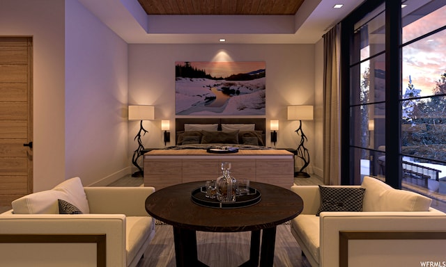 7932 Red Tail Ct, Park City, UT 84060 - bedroom with a tray ceiling