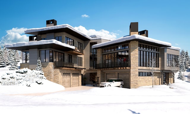 7932 Red Tail Ct, Park City, UT 84060 - snow covered house featuring a garage