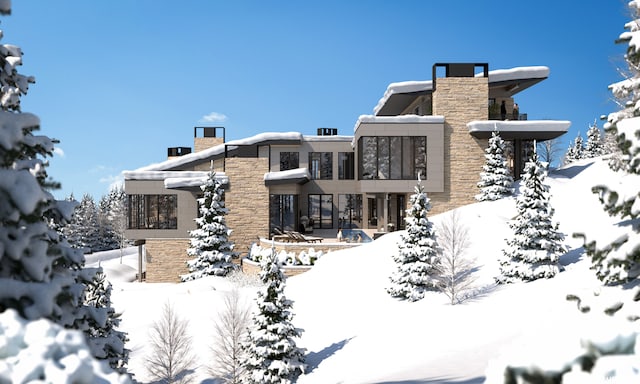 7932 Red Tail Ct, Park City, UT 84060 - view of snow covered back of property