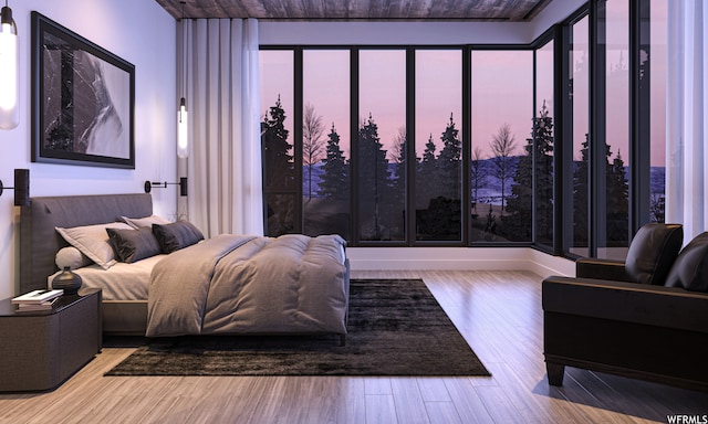 7932 Red Tail Ct, Park City, UT 84060 - bedroom with wood ceiling and light hardwood / wood-style flooring
