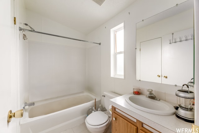 29665 N 9000 E, Fairview, UT 84629 - full bathroom with vanity,  shower combination, a healthy amount of sunlight, and toilet