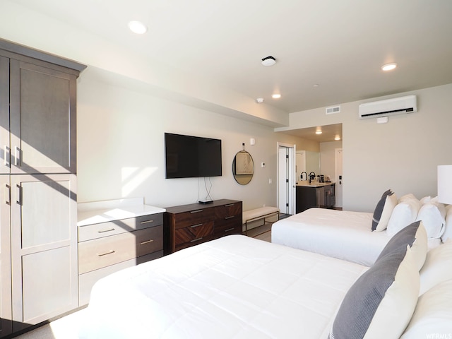 909 W Peace Tree Trl Unit 601, Heber City, UT 84032 - bedroom with a wall mounted air conditioner, visible vents, and recessed lighting