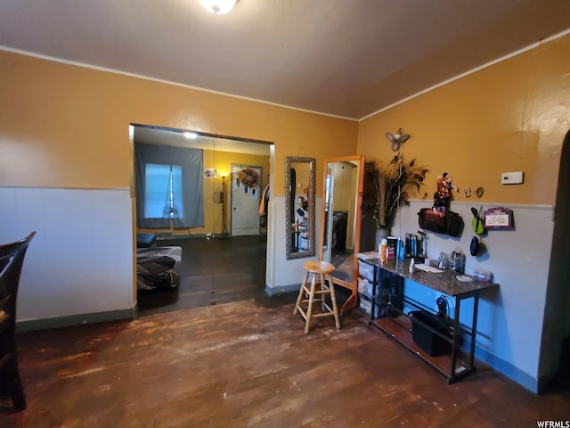 847 Monroe St, Montpelier, ID 83254 - misc room with crown molding and dark wood-type flooring