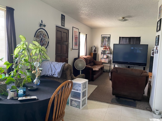 333 W Railroad Ave, Price, UT 84501 - tiled living room featuring a textured ceiling