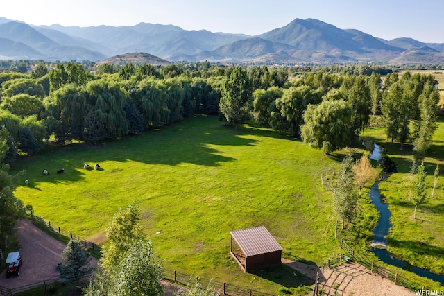 2085 W Midway Ln, Heber City, UT 84032 - drone / aerial view featuring a rural view, a mountain view, and a view of trees