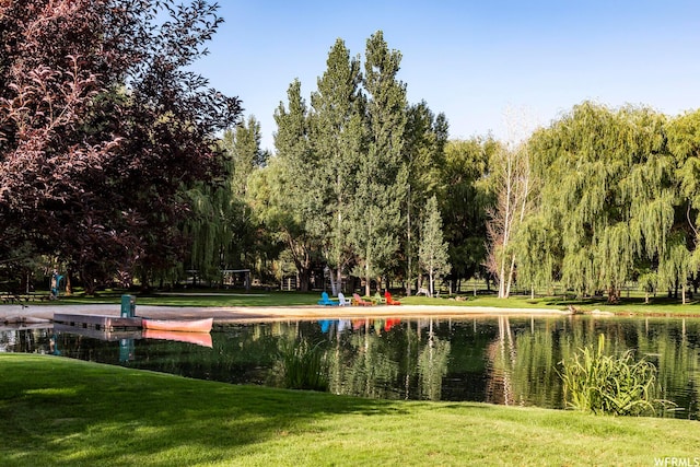 2085 W Midway Ln, Heber City, UT 84032 - surrounding community with a lawn and a water view