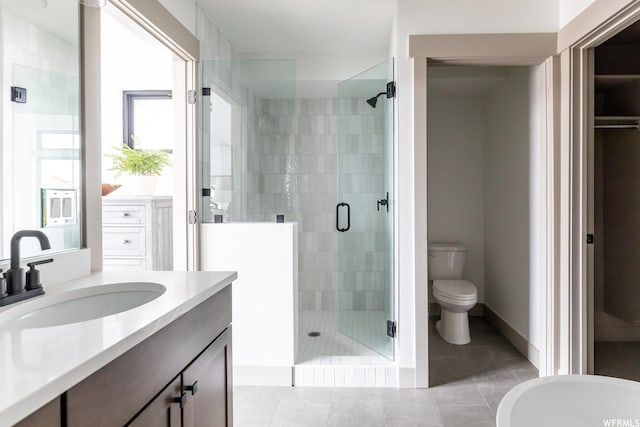 6962 Elk Wallow Dr Unit 7, Park City, UT 84098 - bathroom featuring tile patterned floors, a shower stall, toilet, and vanity