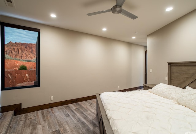 854 W Tawgoo Ct, Ivins, UT 84738 - bedroom featuring wood finished floors, visible vents, and recessed lighting