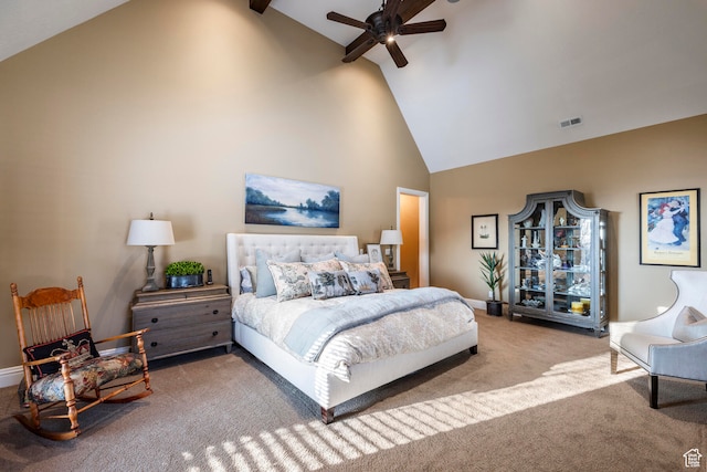 3626 E Granite Bench Ln S, Sandy, UT 84092 - carpeted bedroom featuring ceiling fan and high vaulted ceiling