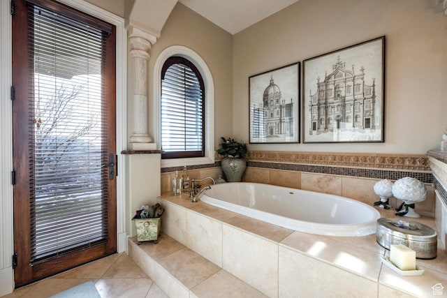 3626 E Granite Bench Ln S, Sandy, UT 84092 - bathroom with tile flooring and tiled tub