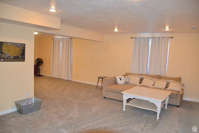 1605 Foxmore St, Pocatello, ID 83204 - living room with light carpet and a textured ceiling