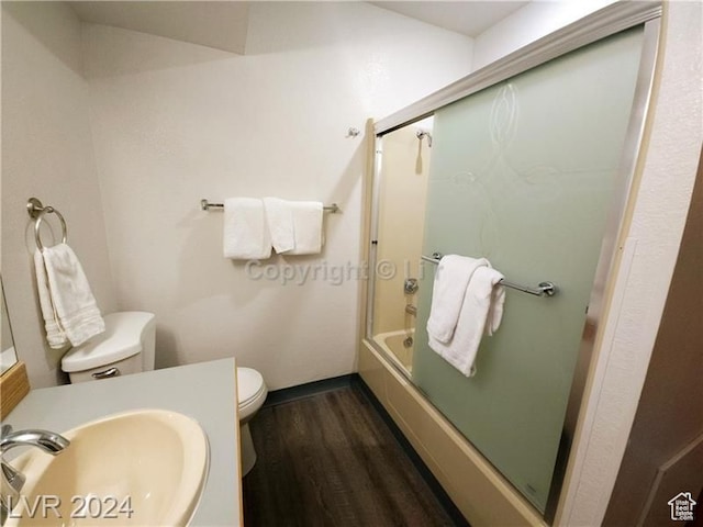 223 Hunter Ridge Rd Unit A202, Brian Head, UT 84719 - full bathroom featuring sink, toilet, shower / bath combination with glass door, and hardwood / wood-style flooring