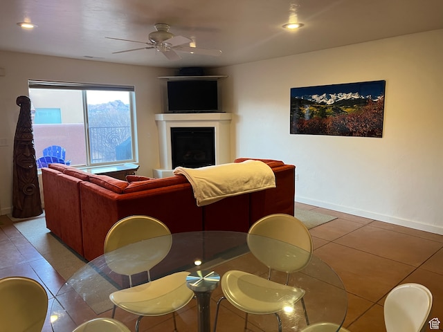 3764 Prickly Pear Cir Unit 2-A8, Moab, UT 84532 - tiled living room featuring ceiling fan