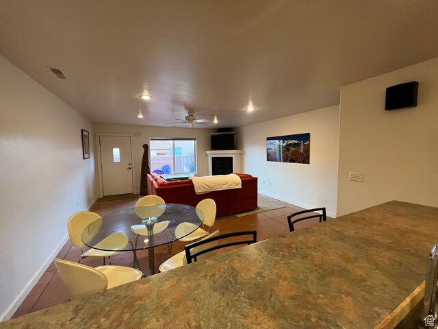 3764 Prickly Pear Cir Unit 2-A8, Moab, UT 84532 - dining space featuring ceiling fan and light tile patterned flooring