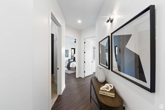 1560 W Torrey Pines Rd, Hurricane, UT 84737 - corridor with dark hardwood / wood-style floors