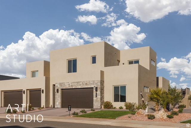 adobe home with a garage