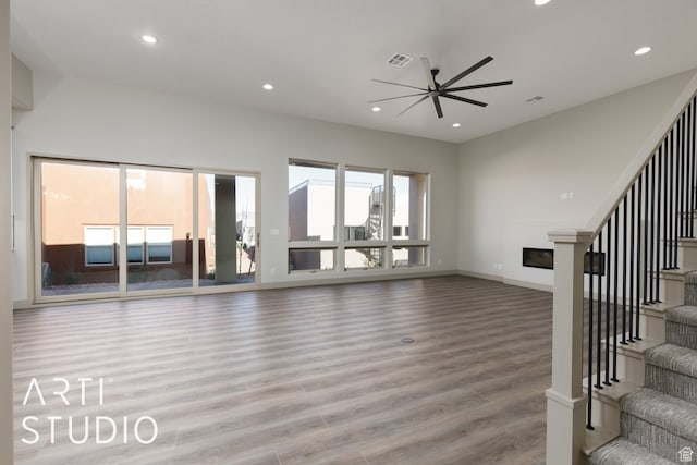 3209 S Dyami Vw Unit 11, Hurricane, UT 84737 - unfurnished living room featuring ceiling fan and dark wood-type flooring
