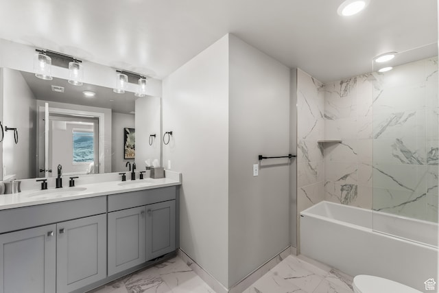 909 W Peace Tree Trl Unit 507, Heber City, UT 84032 - full bathroom with tile flooring, tiled shower / bath, toilet, and dual bowl vanity