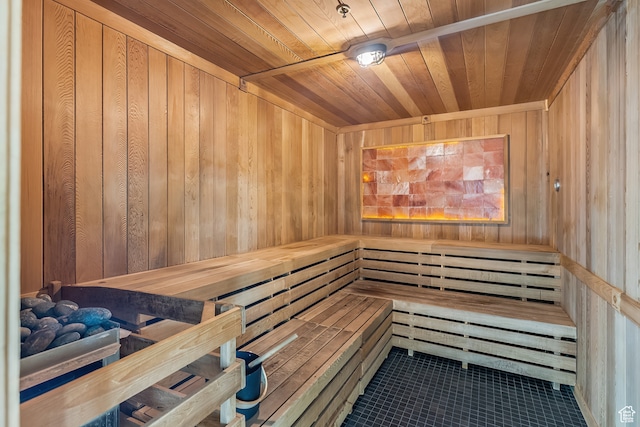 909 W Peace Tree Trl Unit 507, Heber City, UT 84032 - view of sauna / steam room featuring tile floors, wood walls, and wooden ceiling