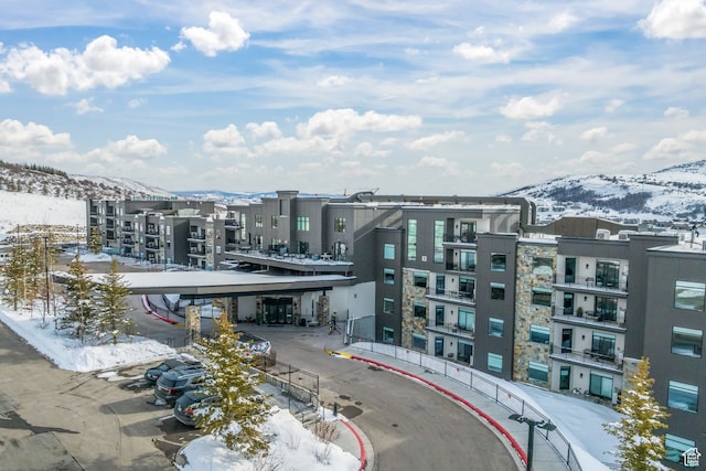 exterior space featuring a mountain view
