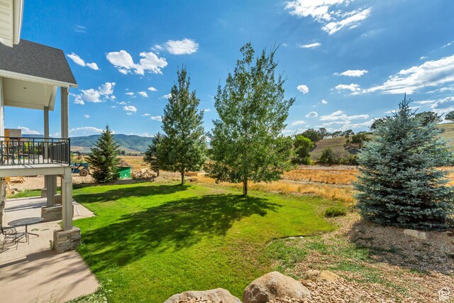 380 S Lindsay Spring Rd, Heber City, UT 84032 - view of yard featuring a mountain view and a patio area