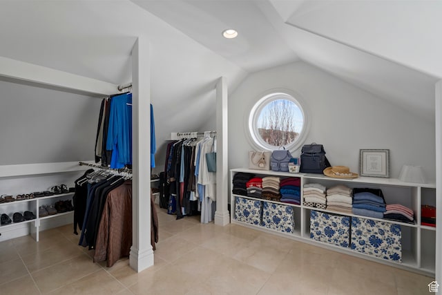 380 S Lindsay Spring Rd, Heber City, UT 84032 - spacious closet featuring tile patterned flooring and vaulted ceiling