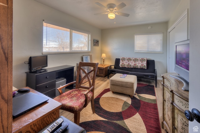 165 E 200 S, Monticello, UT 84535 - home office with ceiling fan and light wood-type flooring