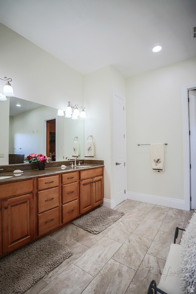836 E St James Ln, St George, UT 84790 - bathroom featuring tile floors and double vanity