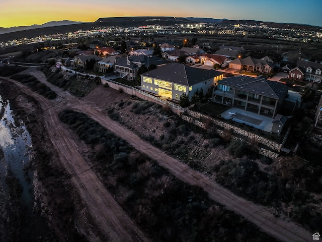 836 E St James Ln, St George, UT 84790 - aerial view at dusk with a mountain view