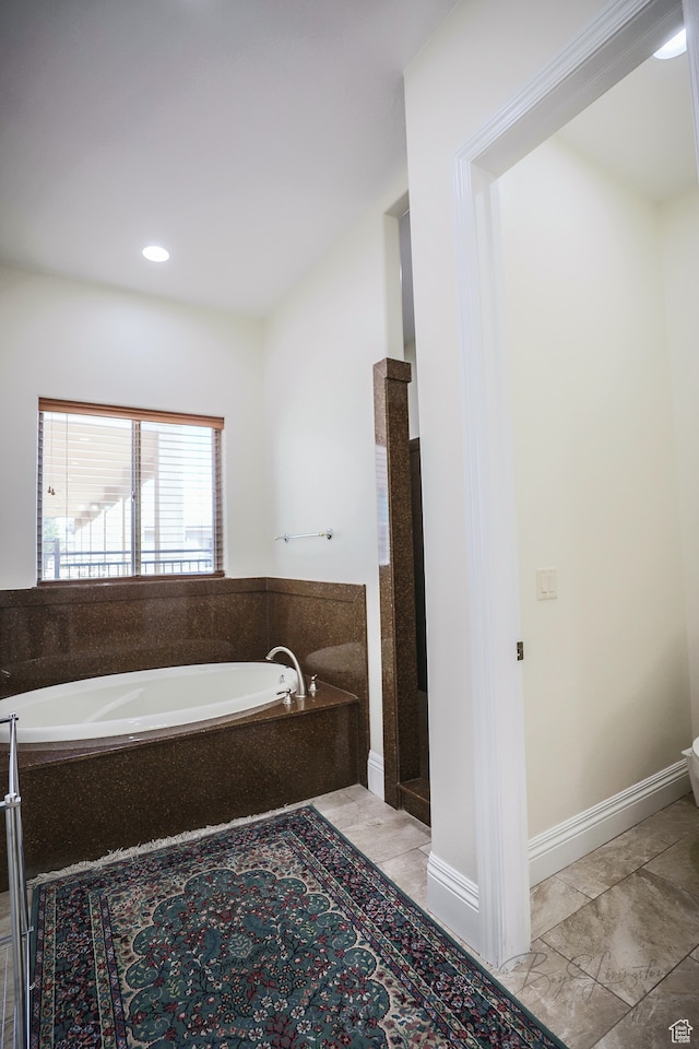 836 E St James Ln, St George, UT 84790 - bathroom with tile floors and a bathtub