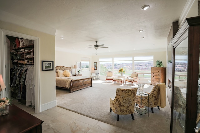 836 E St James Ln, St George, UT 84790 - tiled living room featuring ceiling fan and a textured ceiling