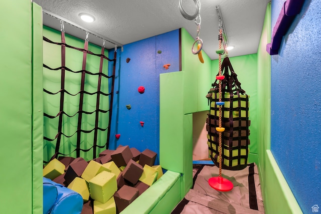 3297 W Blue Springs Ln, Bluffdale, UT 84065 - playroom featuring a textured ceiling