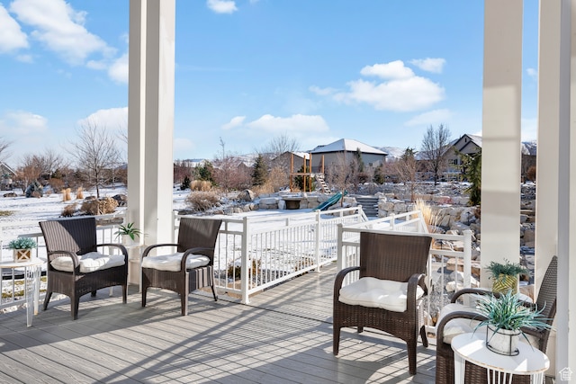 3297 W Blue Springs Ln, Bluffdale, UT 84065 - view of snow covered deck
