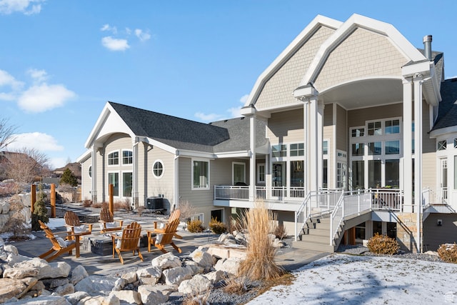 3297 W Blue Springs Ln, Bluffdale, UT 84065 - snow covered rear of property featuring central AC